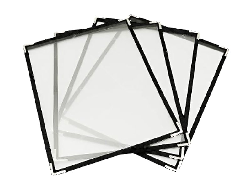 Aces Mark clear 8.5 x 11 inch menu covers with double stitching and protective corners